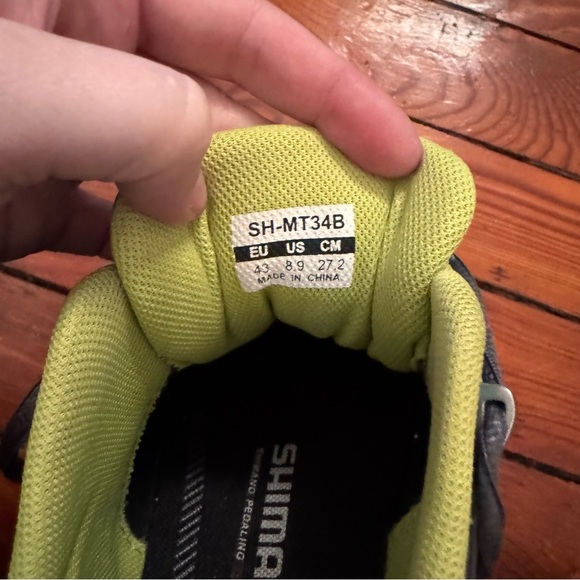 Shimano MT34 SPD Mountain Bike Shoes Size 43 EU (8.9 US) 27.2CM Blue Green Black - Picture 8 of 8